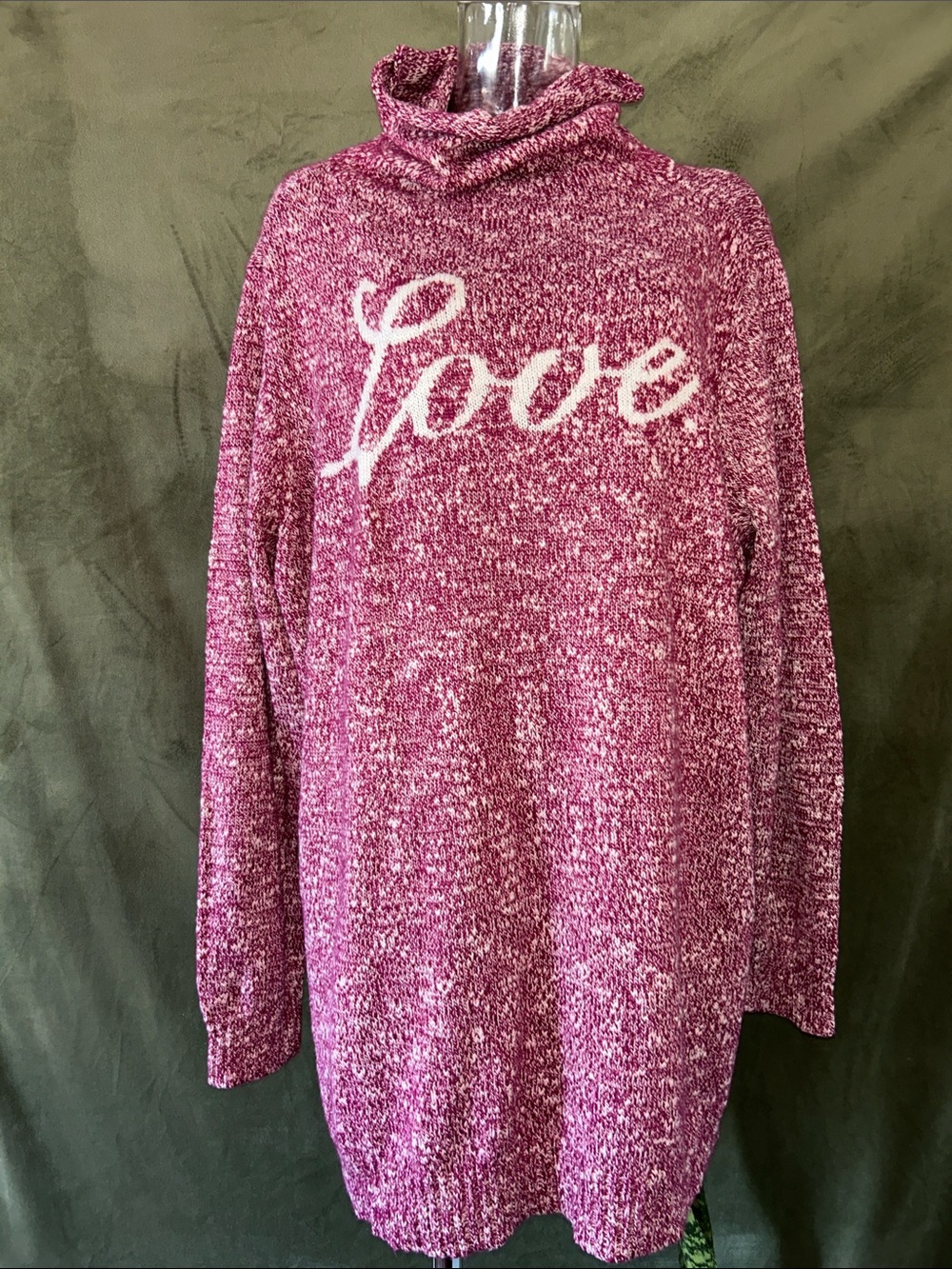 Life Is Good Pink Marled 'Love' Sweater